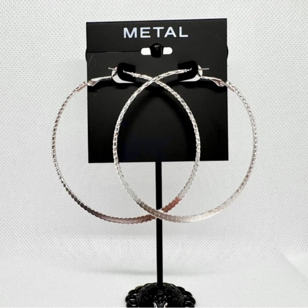 Metal Mulisha Shimmering Silver Hoop Earrings